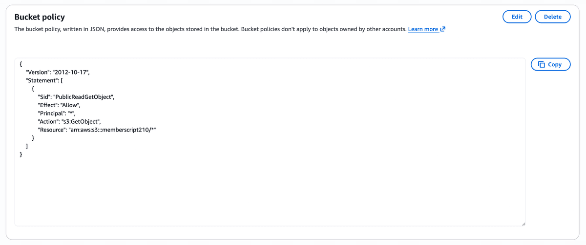 Add Bucket Policy