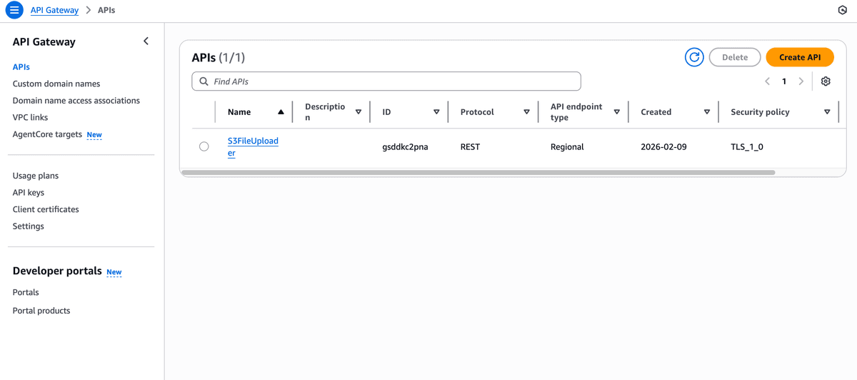 Create API Gateway