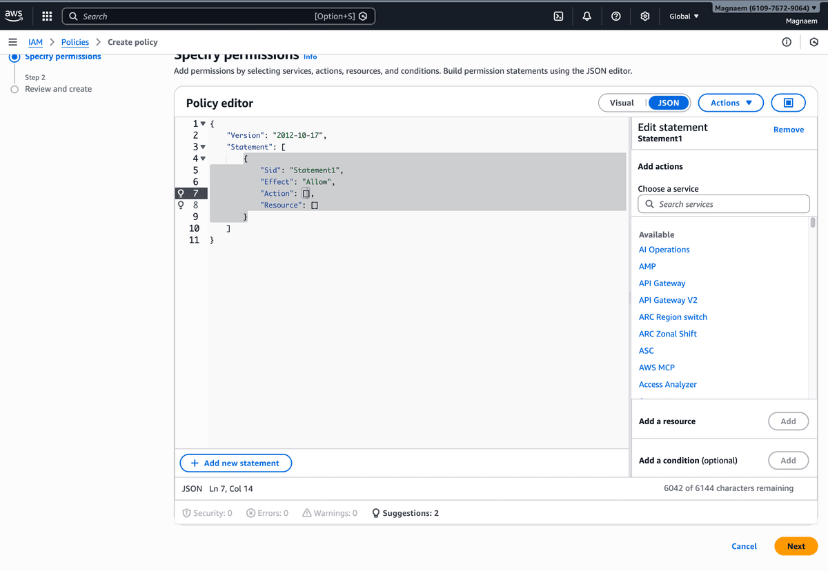 Create IAM Policy