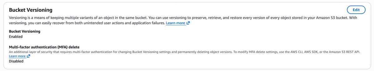 Enable Versioning