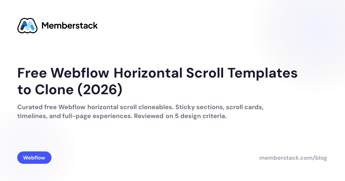 Free Webflow Horizontal Scroll Templates to Clone (2026) | Memberstack