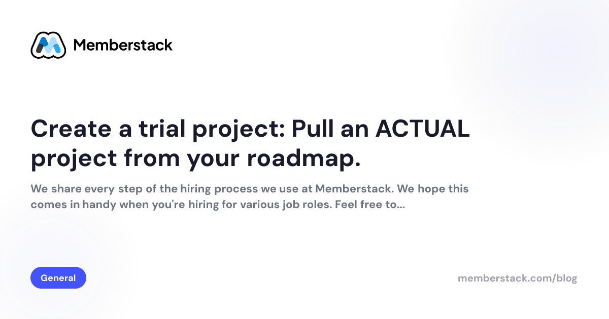 Create a trial project: Pull an ACTUAL project from your roadmap ...